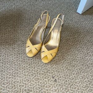 Stuart Weitzman Yellow Slingback Heels